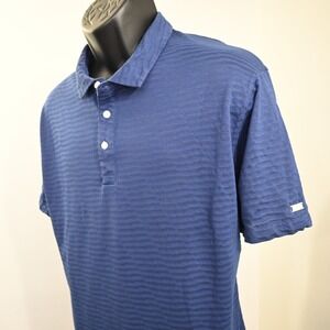 Nike Golf Polo Blue Dri Fit Performance Cotton Blend Short Sleeve Mens Size XL
